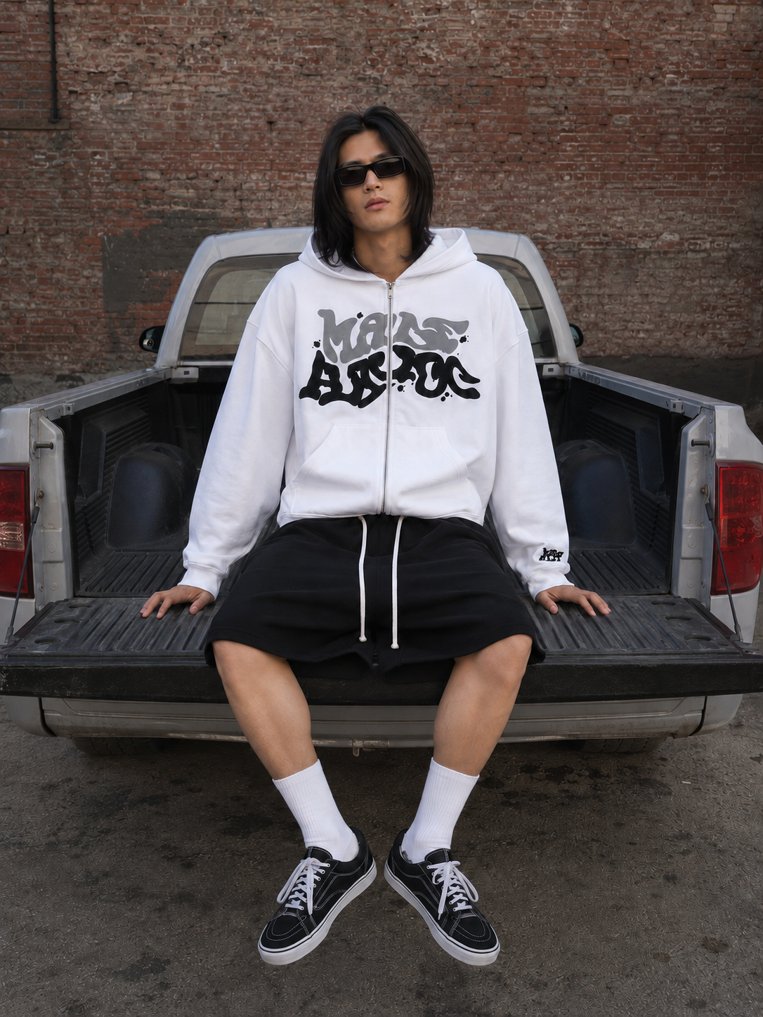 Lysm Puff print "hoodie" White