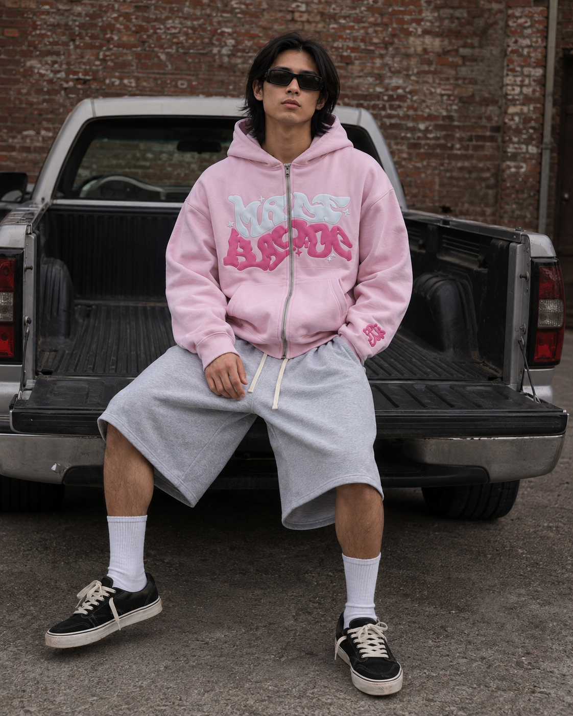 Lysm Puff print "hoodie" Pink